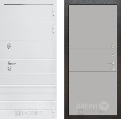 Входная металлическая Дверь Лабиринт (LABIRINT) Трендо 13 Грей софт в Электрогорске