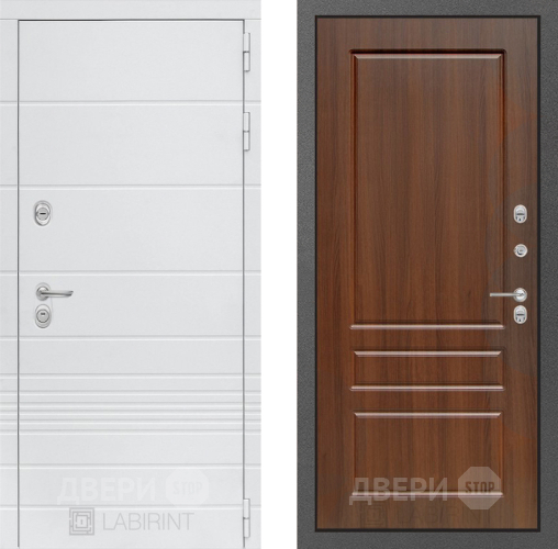 Входная металлическая Дверь Лабиринт (LABIRINT) Трендо 03 Орех бренди в Электрогорске
