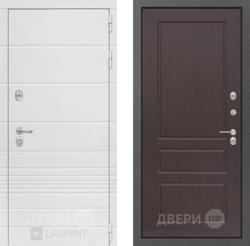 Входная металлическая Дверь Лабиринт (LABIRINT) Трендо 03 Орех премиум в Электрогорске