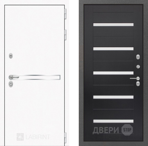 Входная металлическая Дверь Лабиринт (LABIRINT) Лайн White 01 Венге в Электрогорске