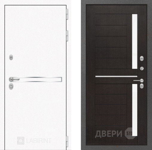 Входная металлическая Дверь Лабиринт (LABIRINT) Лайн White 02 Венге в Электрогорске