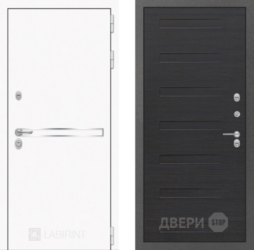 Входная металлическая Дверь Лабиринт (LABIRINT) Лайн White 14 Эковенге поперечный в Электрогорске