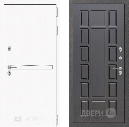 Входная металлическая Дверь Лабиринт (LABIRINT) Лайн White 12 Венге в Электрогорске