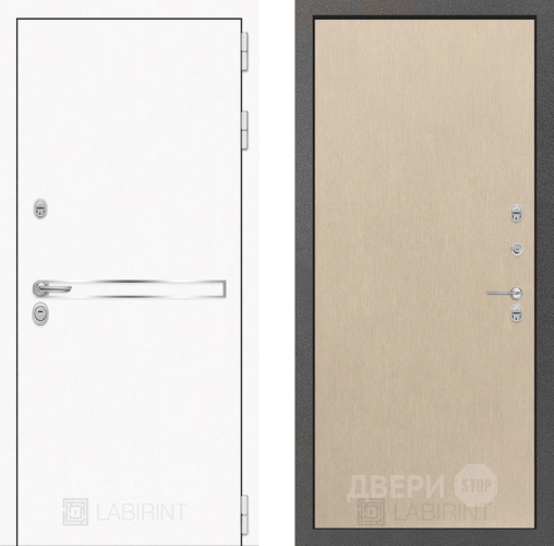 Входная металлическая Дверь Лабиринт (LABIRINT) Лайн White 05 Венге светлый в Электрогорске