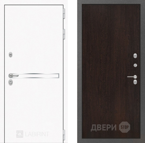 Входная металлическая Дверь Лабиринт (LABIRINT) Лайн White 05 Венге в Электрогорске