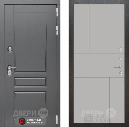 Входная металлическая Дверь Лабиринт (LABIRINT) Платинум 21 Грей софт в Электрогорске