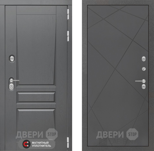 Входная металлическая Дверь Лабиринт (LABIRINT) Платинум 24 Графит софт в Электрогорске