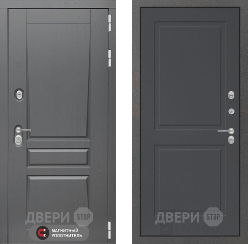 Входная металлическая Дверь Лабиринт (LABIRINT) Платинум 11 Графит софт в Электрогорске