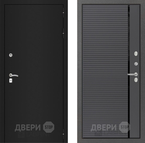 Дверь Лабиринт (LABIRINT) Classic шагрень черная 22 Графит софт в Электрогорске