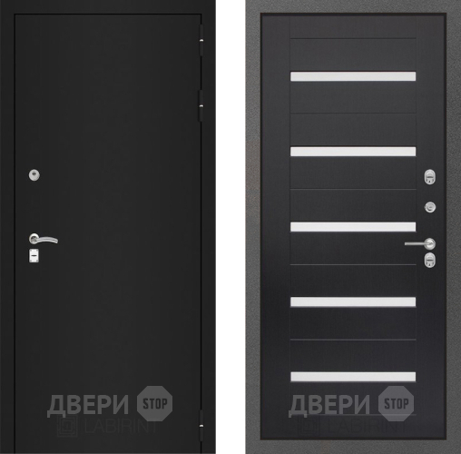 Входная металлическая Дверь Лабиринт (LABIRINT) Classic шагрень черная 01 Венге в Электрогорске