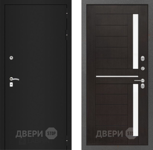 Входная металлическая Дверь Лабиринт (LABIRINT) Classic шагрень черная 02 Венге в Электрогорске