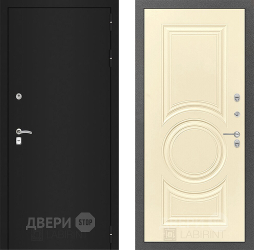Входная металлическая Дверь Лабиринт (LABIRINT) Classic шагрень черная 23 Шампань в Электрогорске