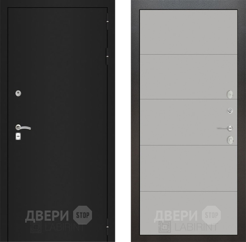 Дверь Лабиринт (LABIRINT) Classic шагрень черная 13 Грей софт в Электрогорске