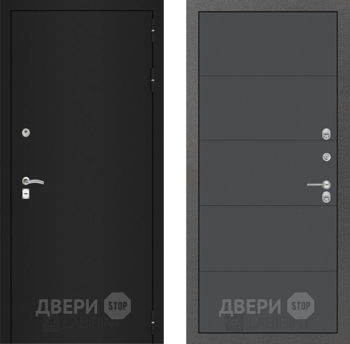 Дверь Лабиринт (LABIRINT) Classic шагрень черная 13 Графит софт в Электрогорске