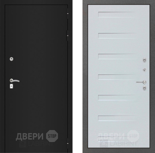 Дверь Лабиринт (LABIRINT) Classic шагрень черная 14 Дуб кантри белый горизонтальный в Электрогорске