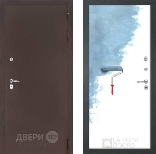 Входная металлическая Дверь Лабиринт (LABIRINT) Classic антик медь 28 Под покраску в Электрогорске