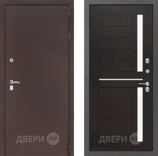 Входная металлическая Дверь Лабиринт (LABIRINT) Classic антик медь 02 Венге в Электрогорске