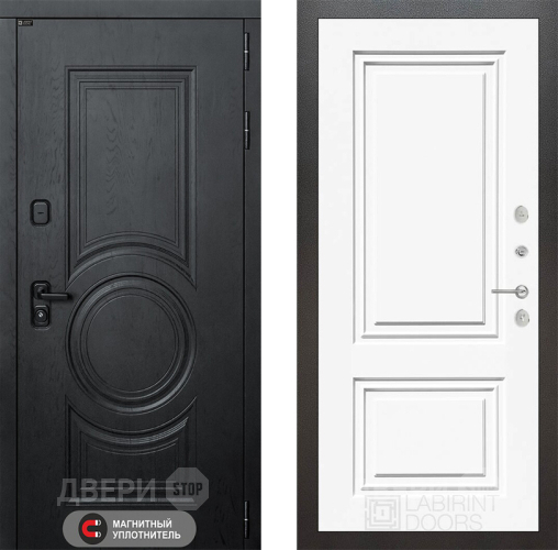 Входная металлическая Дверь Лабиринт (LABIRINT) Гранд 26 Белый (RAL-9003) в Электрогорске