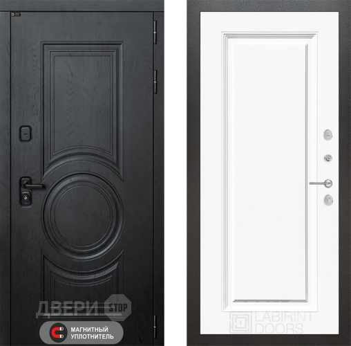 Входная металлическая Дверь Лабиринт (LABIRINT) Гранд 27 Белый (RAL-9003) в Электрогорске