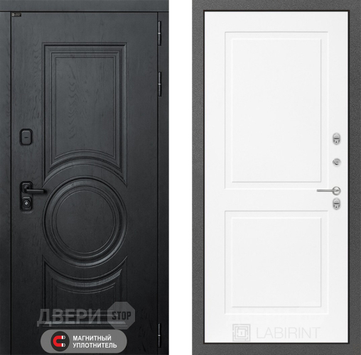 Входная металлическая Дверь Лабиринт (LABIRINT) Гранд 11 Белый софт в Электрогорске