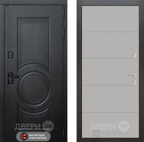 Входная металлическая Дверь Лабиринт (LABIRINT) Гранд 13 Грей софт в Электрогорске