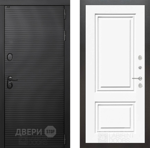 Входная металлическая Дверь Лабиринт (LABIRINT) Вулкано 26 Белый (RAL-9003) в Электрогорске