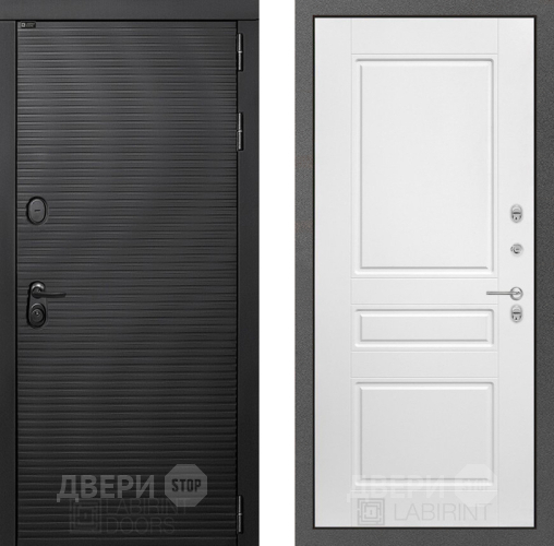 Входная металлическая Дверь Лабиринт (LABIRINT) Вулкано 03 Белый софт в Электрогорске