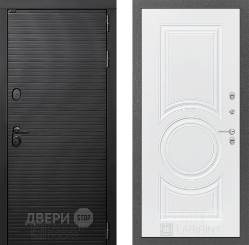Входная металлическая Дверь Лабиринт (LABIRINT) Вулкано 23 Белый софт в Электрогорске