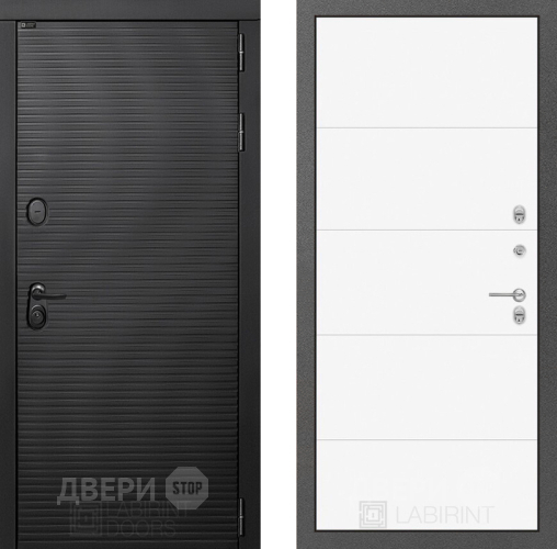 Входная металлическая Дверь Лабиринт (LABIRINT) Вулкано 13 Белый софт в Электрогорске