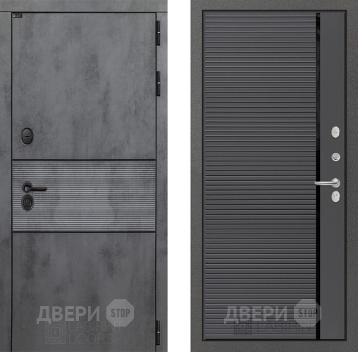 Входная металлическая Дверь Лабиринт (LABIRINT) Инфинити 22 Графит софт в Электрогорске