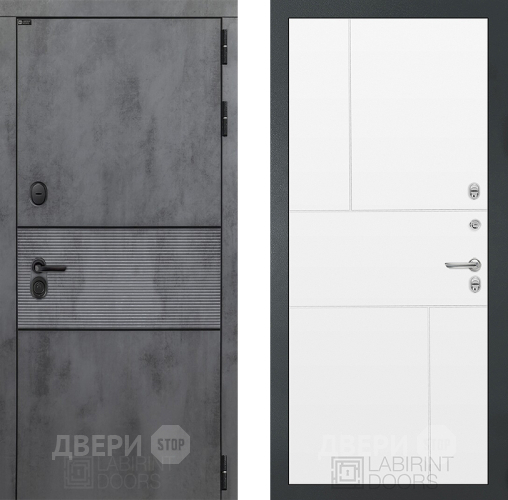 Входная металлическая Дверь Лабиринт (LABIRINT) Инфинити 21 Белый софт в Электрогорске