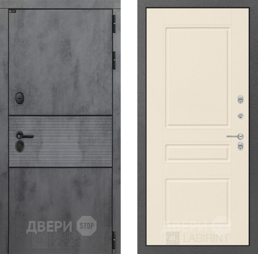 Входная металлическая Дверь Лабиринт (LABIRINT) Инфинити 03 Крем софт в Электрогорске