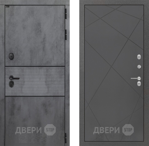 Входная металлическая Дверь Лабиринт (LABIRINT) Инфинити 24 Графит софт в Электрогорске