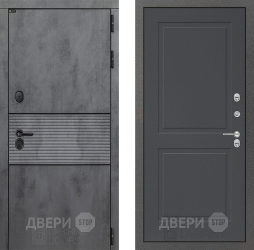 Входная металлическая Дверь Лабиринт (LABIRINT) Инфинити 11 Графит софт в Электрогорске