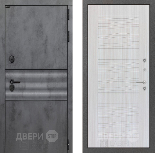 Входная металлическая Дверь Лабиринт (LABIRINT) Инфинити 06 Сандал белый в Электрогорске