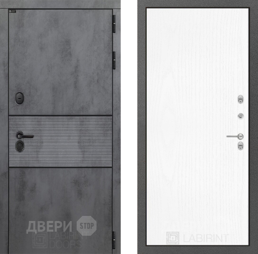 Входная металлическая Дверь Лабиринт (LABIRINT) Инфинити 07 Белое дерево в Электрогорске