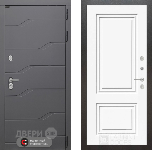 Дверь Лабиринт (LABIRINT) Ривер 26 Белый (RAL-9003) в Электрогорске