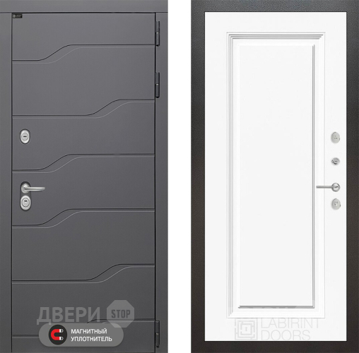 Дверь Лабиринт (LABIRINT) Ривер 27 Белый (RAL-9003) в Электрогорске