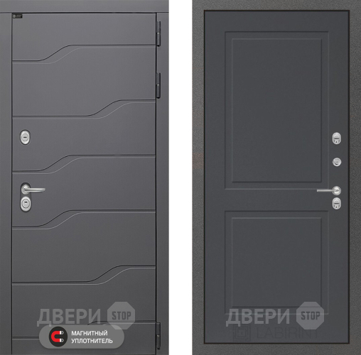Входная металлическая Дверь Лабиринт (LABIRINT) Ривер 11 Графит софт в Электрогорске