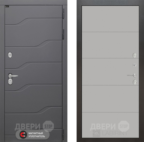 Входная металлическая Дверь Лабиринт (LABIRINT) Ривер 13 Грей софт в Электрогорске
