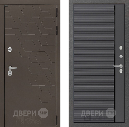 Входная металлическая Дверь Лабиринт (LABIRINT) Смоки 22 Графит софт в Электрогорске