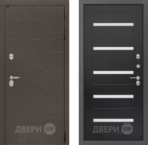 Входная металлическая Дверь Лабиринт (LABIRINT) Смоки 01 Венге в Электрогорске