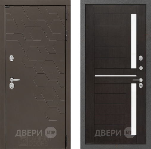 Входная металлическая Дверь Лабиринт (LABIRINT) Смоки 02 Венге в Электрогорске