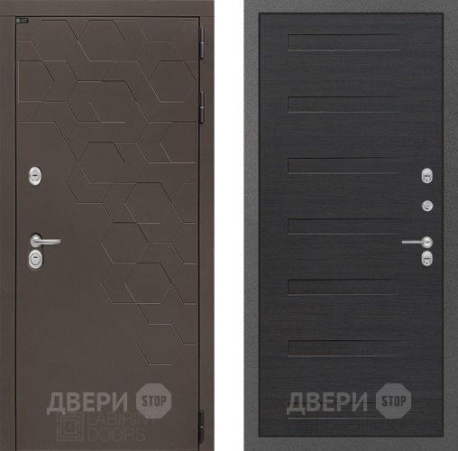 Входная металлическая Дверь Лабиринт (LABIRINT) Смоки 14 Эковенге поперечный в Электрогорске