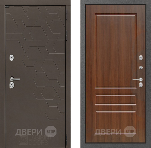 Входная металлическая Дверь Лабиринт (LABIRINT) Смоки 03 Орех бренди в Электрогорске