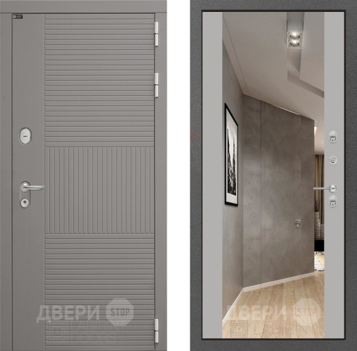 Входная металлическая Дверь Лабиринт (LABIRINT) Формо Зеркало Максимум Грей софт в Электрогорске