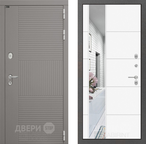 Дверь Лабиринт (LABIRINT) Формо Зеркало 19 Белый софт в Электрогорске