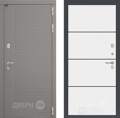 Входная металлическая Дверь Лабиринт (LABIRINT) Формо 25 Белый софт в Электрогорске