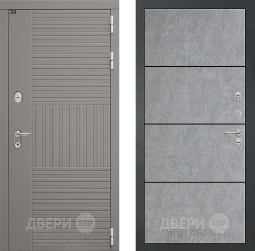 Входная металлическая Дверь Лабиринт (LABIRINT) Формо 25 Бетон светлый в Электрогорске