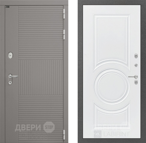 Входная металлическая Дверь Лабиринт (LABIRINT) Формо 23 Белый софт в Электрогорске
